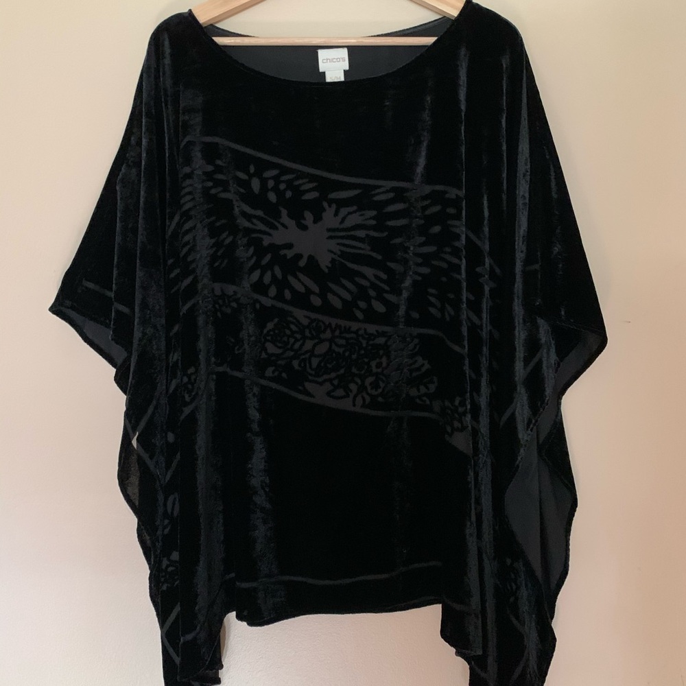 Velvet poncho.